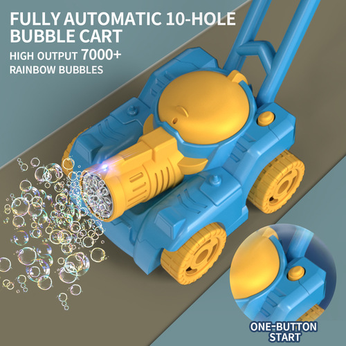 Cross-border children's tank push bubble car toy electric rotating bubble blowing outdoor wedding fully automatic bubble machine