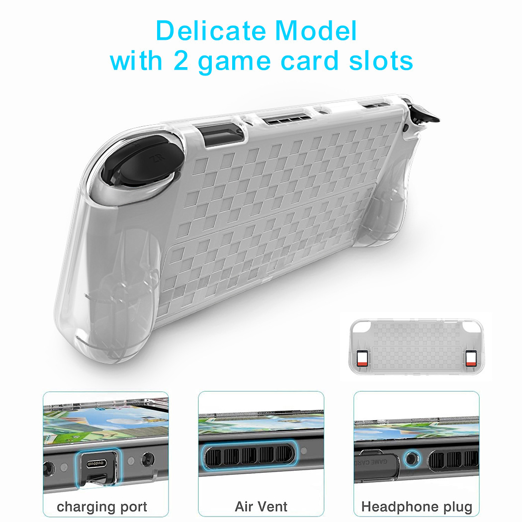 Nintendo switch oled protective shell game host TPU protective shell dual card with box position + grip integrated