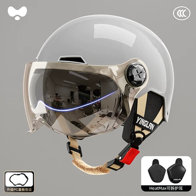 Motosiklet kaskı (dəbilqə): Motorcycle Helmet with Large Head - 3c-starry-sky-gray-electroplated-short-outer-double-mirror-heatmax-all-season-detachable-ear-protection-one-size