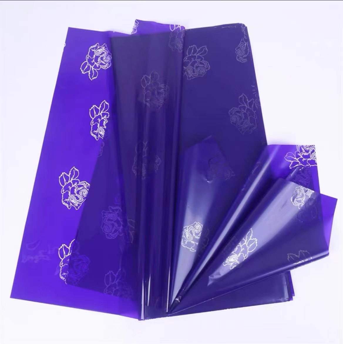 Lizhiran gran celofán esmerilado a prueba de agua tablero de luz gran rosa apertura canasta de flores papel plástico canasta de frutas papel translúcido