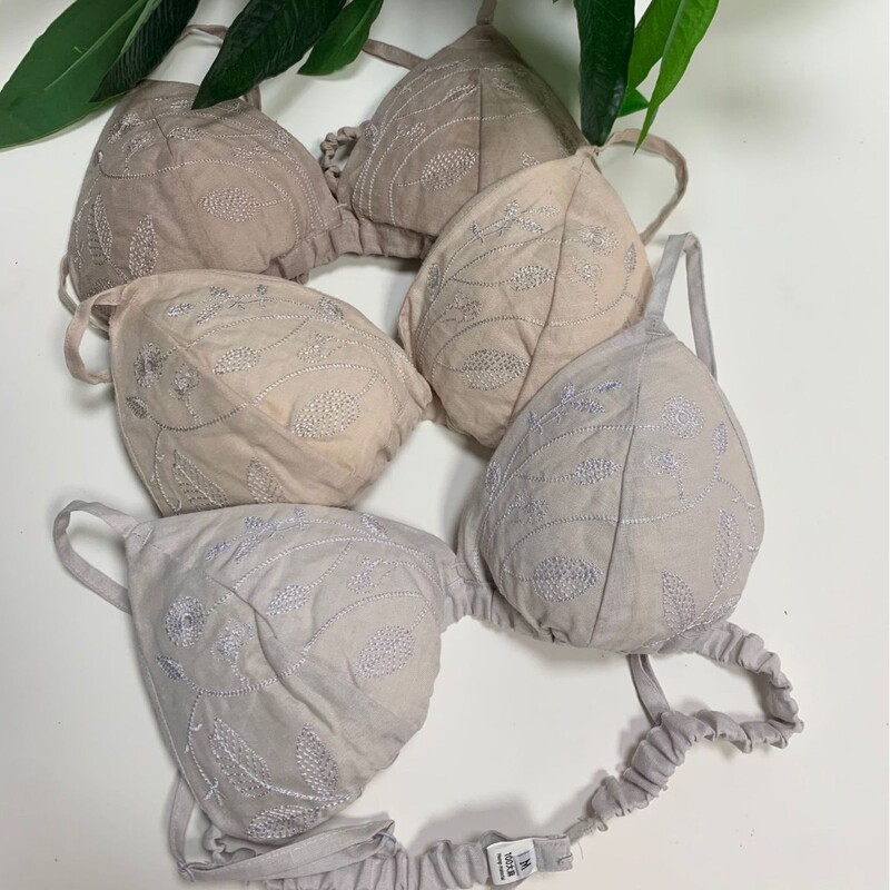 Hemp Breathable Sexy French-Style Wireless Bra with Triangle Cups, Slimming, Anti-Bump, and Non-Restrictive