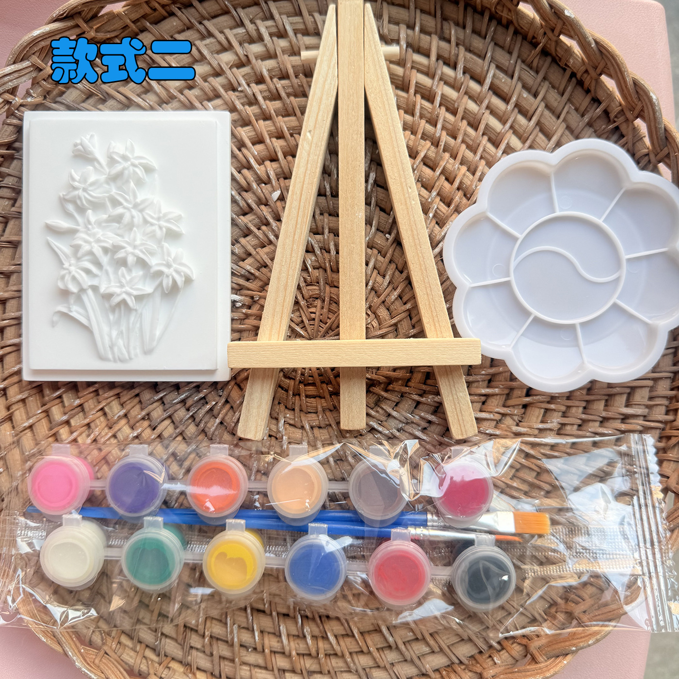 Adorno de Yeso en Relieve Floral DIY para Pintar y Decoración
