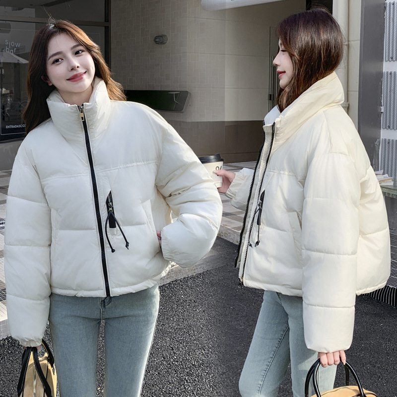 Capa de algodón de pluma corta de invierno de mujeres inins coreano engrosado vestido de pan de diseño sensación de nicho abrigo de algodón de moda