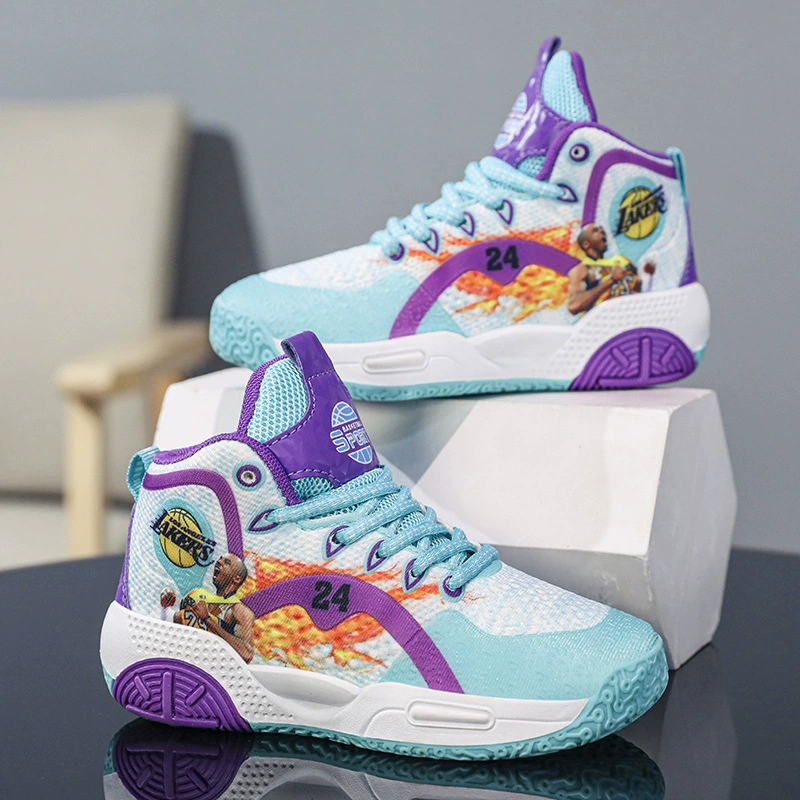 Детские баскетбольные кроссовки для мальчиков на весну и осень 2024, детская студенческая спортивная обувь среднего и большого размера, обувь для мальчиков, кроссовки, детская обувь, внешняя торговля