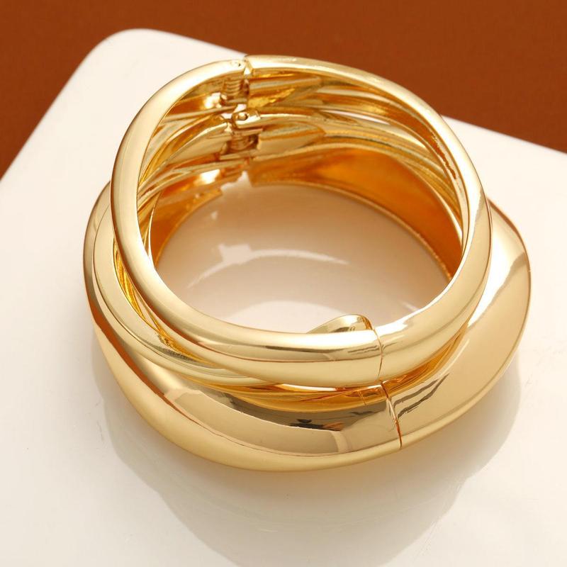 欧美跨境爆款夸张ins小众设计感金属光面手镯几何个性手饰braclet|undefined