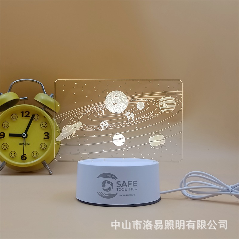 3D lámpara de noche acrílica atmósfera regalos de cabecera atmósfera lámpara de evento regalos al por mayor DIY lámpara de escritorio ideas de Navidad