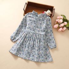 女童裙子儿童公主裙春秋冬装新款中大童加绒加厚碎花连衣裙童裙衫