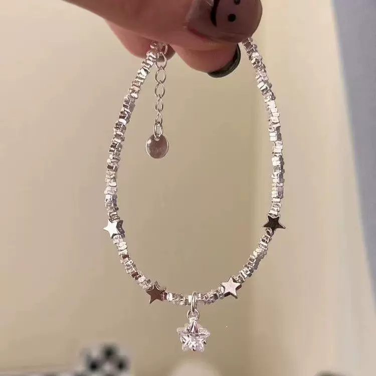 新款星星碎银子手链女 小众设计高级感碎银几两手环小众手饰批发