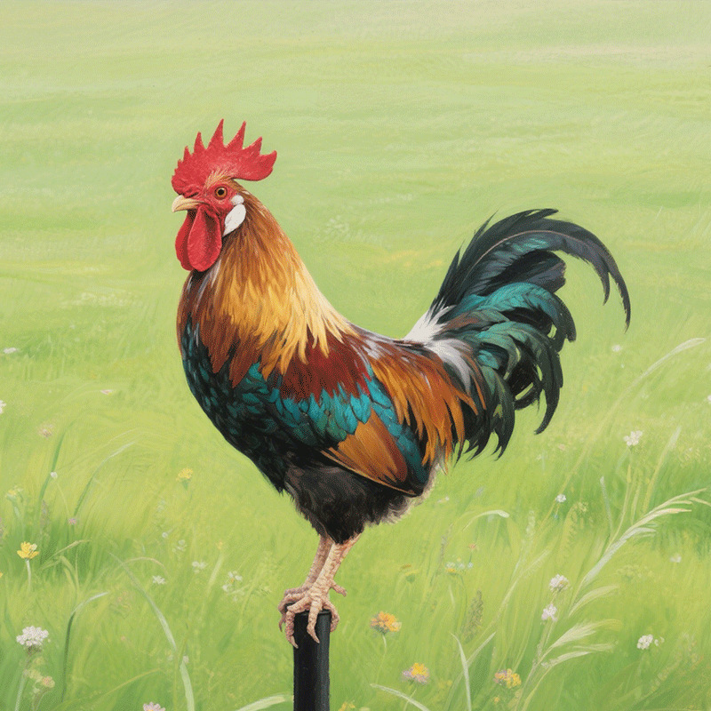 新品跨境亚克力2D镜面yard art花园装饰动物插牌仿真庭院公鸡