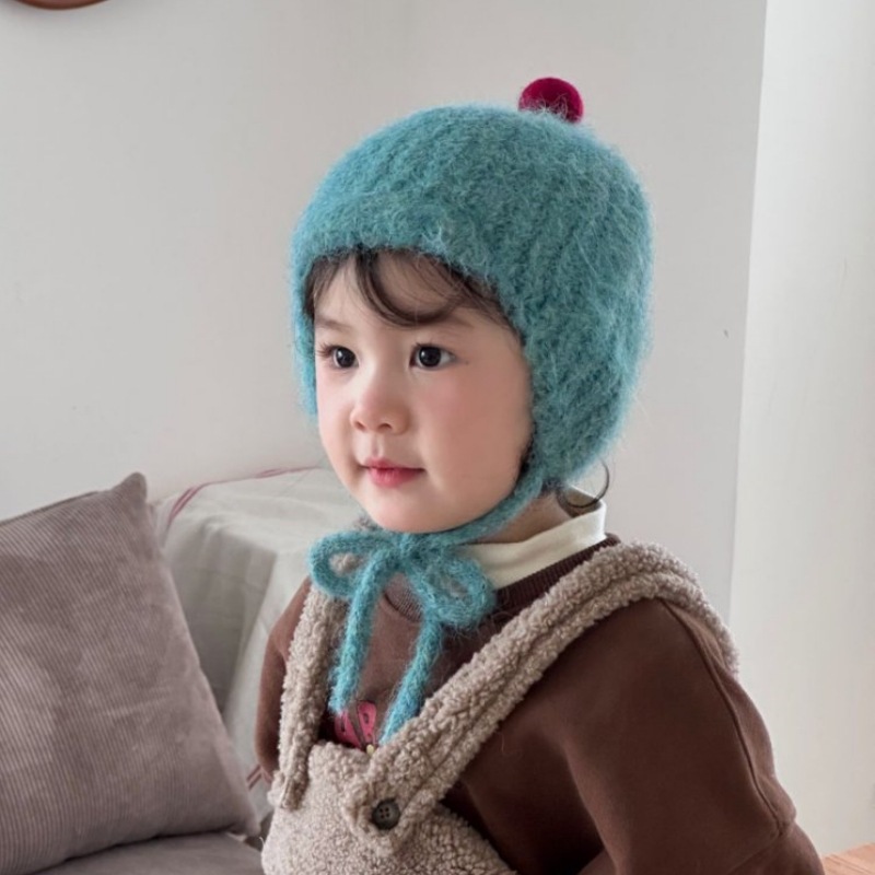 儿童秋冬男童女童毛线帽护耳可爱保暖秋冬季婴儿宝宝针织防风帽子