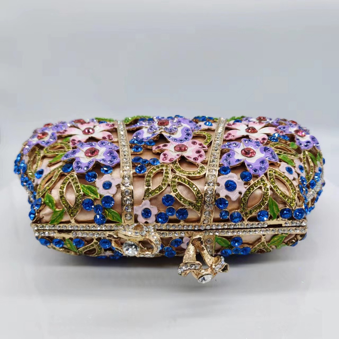 Túi clutch nam cầm tay đính kim cương nhỏ giọt phong cách dạ tiệc — Màu vàng kim