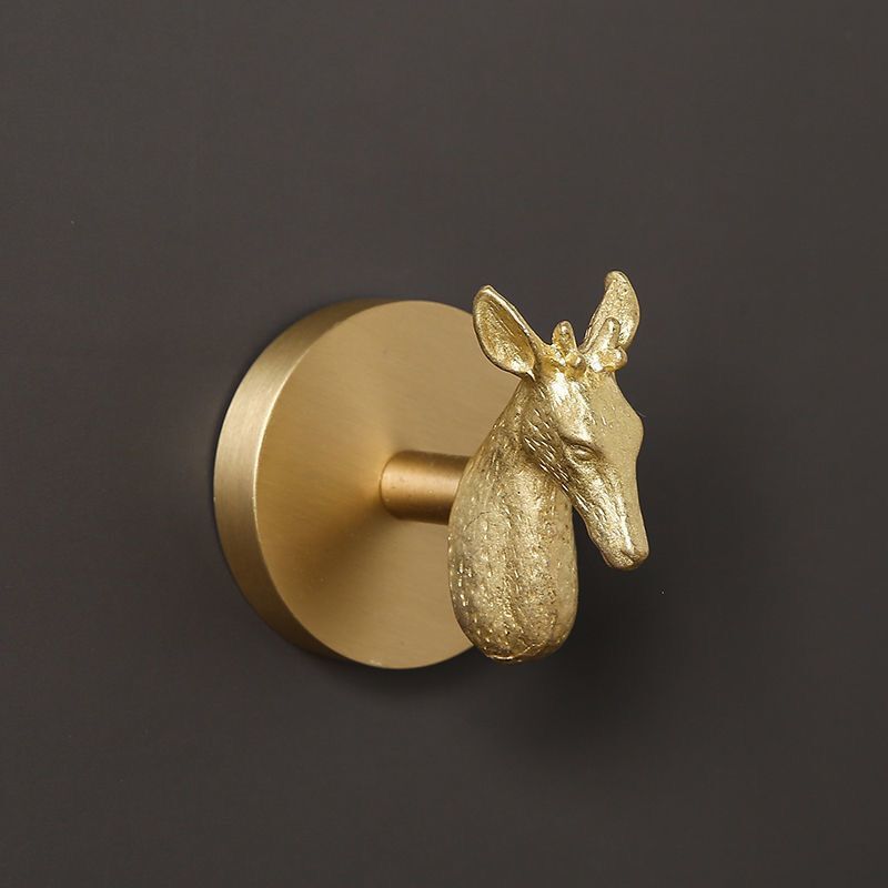 Gancho de pared creativo de estilo europeo después del cierre de la puerta del pasillo Gancho de ropa sin clavos de latón al por mayor de fábrica