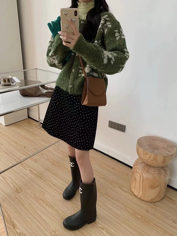 韩系复古费尔岛提花毛衣女秋冬新款慵懒风重工雪花短款开衫外套潮|undefined