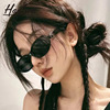 Small sunglasses, trend advanced retro face blush, glasses solar-powered, Korean style, European style, internet celebrity, high-quality style