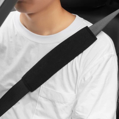 Protective Cover, Seat belt shoulder pad - unlabeled-black-pair