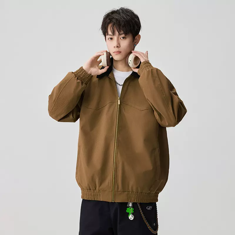 2025春季外套男跨境新款夹克休闲运动风衣户外潮流冲锋单衣男装可