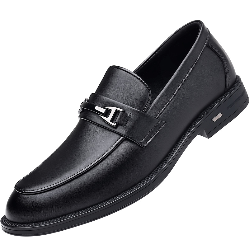 Nuevos zapatos de cuero casuales de negocios para hombres de piel de vaca de capa superior de cuero genuino Zapatos de hombre versátiles británicos Zapatos de hombre de mediana edad