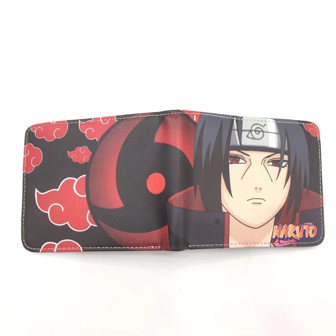 Hokage billetera Ninja Boy Sasuke Naruto nuevo tipo de bolso de tarjetas, bolso de cambio de dibujos animados Fuego Nube, cartera de cambio PU, bolso de piel