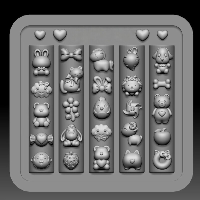 Animal Festival Nail Art Molds Cute Cat Dog Rabbit Bear Horse Creative 3D Nail Art Silicone Molds