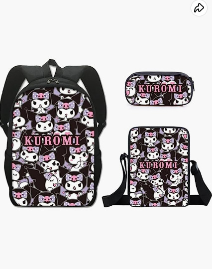 Directo de fábrica de dibujos animados mochila lápiz coolomi primaria y secundaria estudiantes de gran capacidad de impresión bolsa de tres piezas conjunto