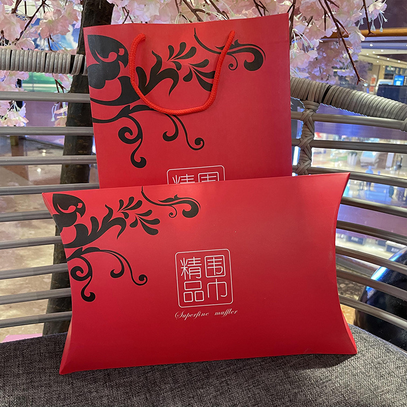 Premium scarf gift box tote bag silk scarf clothing gift packaging box ingot box set wholesale