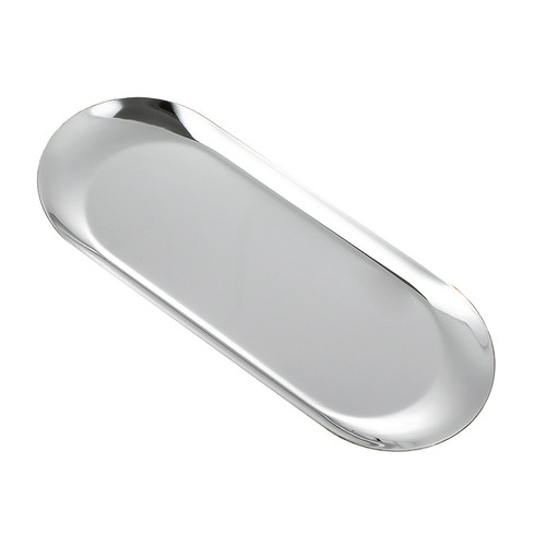 Nordic Instagram-style stainless steel plate jewelry cosmetic jewelry tray metal tray Korean BBQ plate wholesale