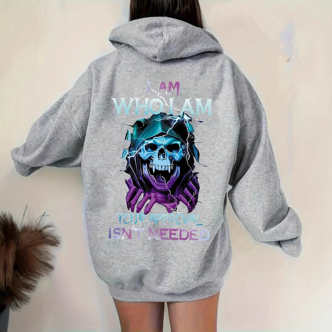 Sonbahar Kış Modası Harf Desenli Baskılı Kapüşonlu Sweatshirt Günlük Trend Hip Hop Sokak Çok Yönlü Üst Ceket_voghion.com