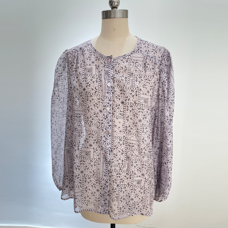 라운드 넥 카디건-보라색 연필 드로잉