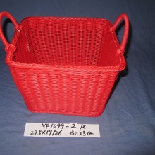 手工编织胶藤篮衣服收纳篮收纳筐脏衣篮家用收纳桶洗衣篮