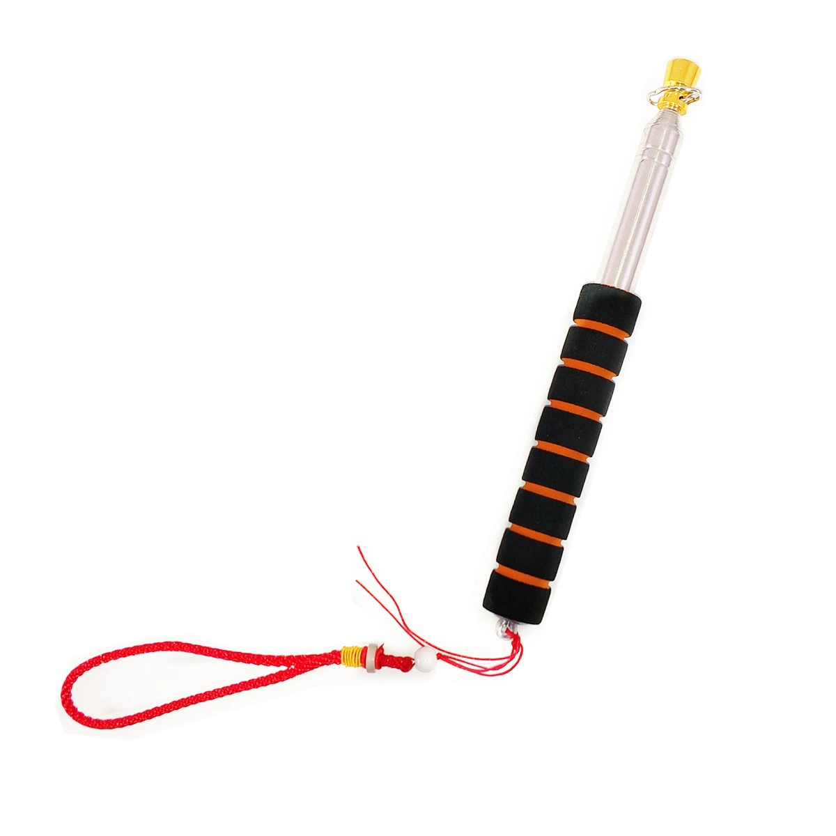 Telescopic bold flagpole hand-crank flagpole stainless steel telescopic teaching whip black telescopic full set of snap buckle Anhui factory