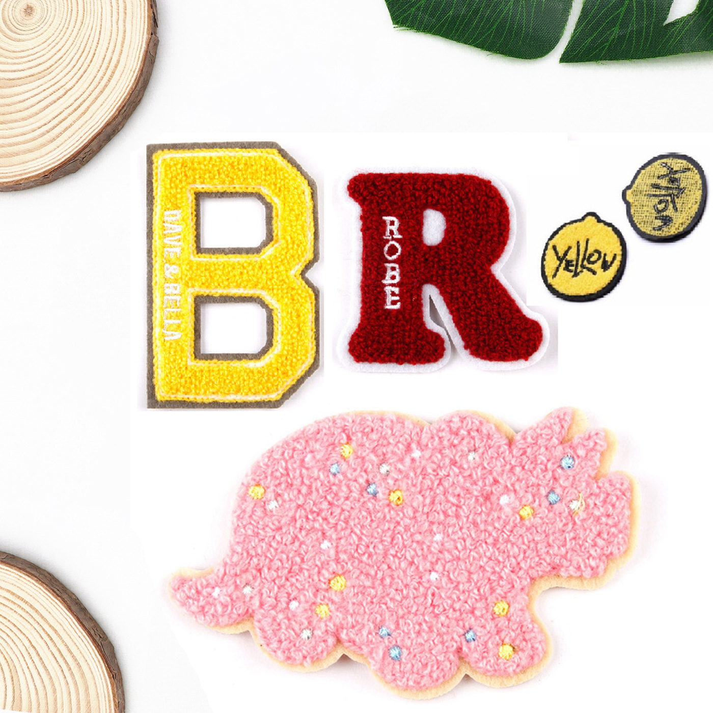 刺绣工厂毛巾绣字母动物刺绣贴布贴补丁布贴图案遮盖装饰刺绣布贴