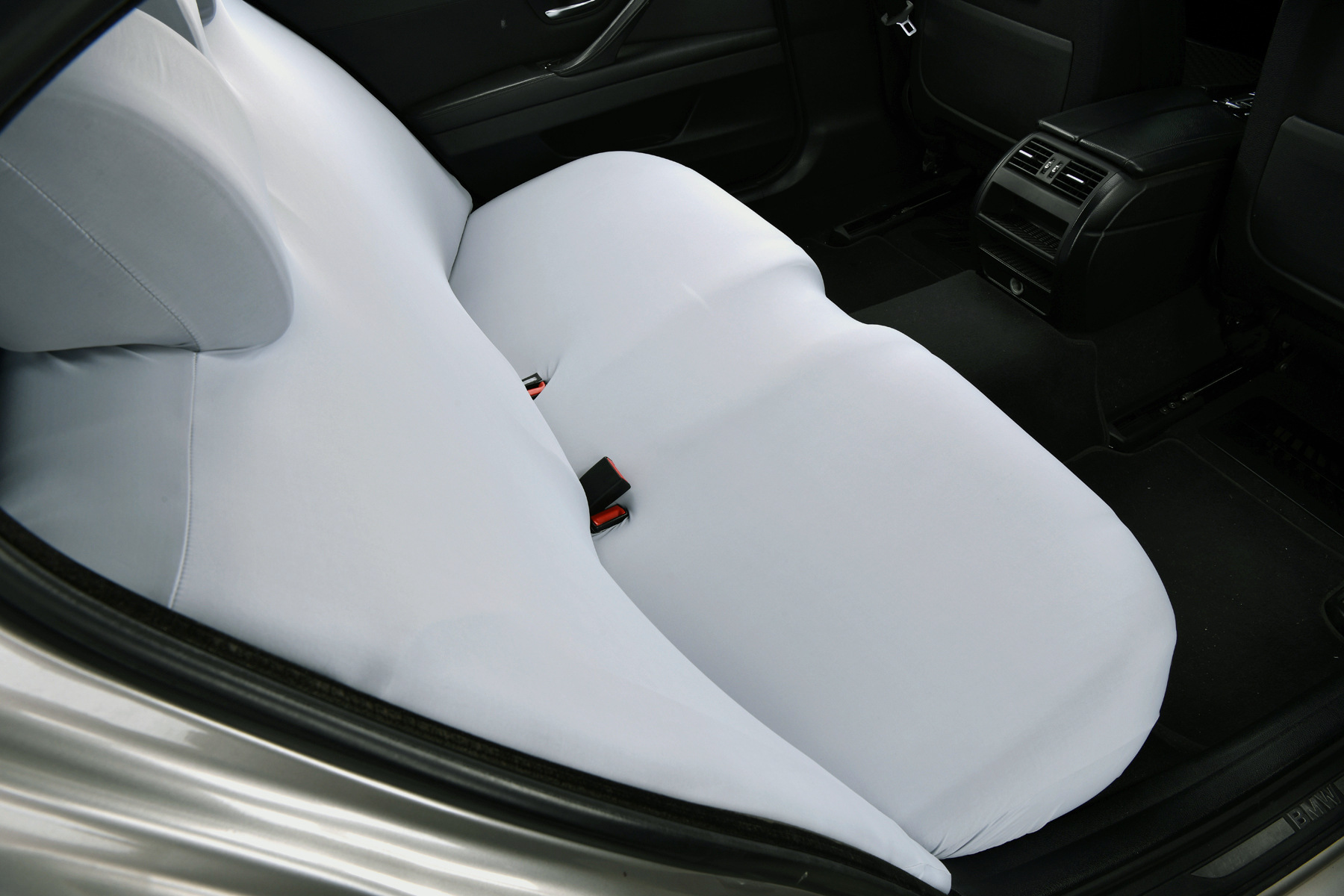 Elastic car cooling rear seat cushion cover, ice silk backrest seat cushion integrated seat protector, universal fit