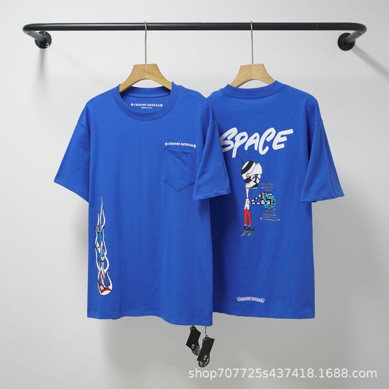Chrome Hear 26 New Style Summer Sanskrit Print European and American Street Hip-Hop Short-Sleeve T-Shirt for Men and Women