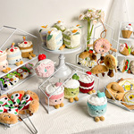 趣味仿真美食公仔毛绒挂件学校活动礼品蛋糕法棍玩偶钥匙扣批发