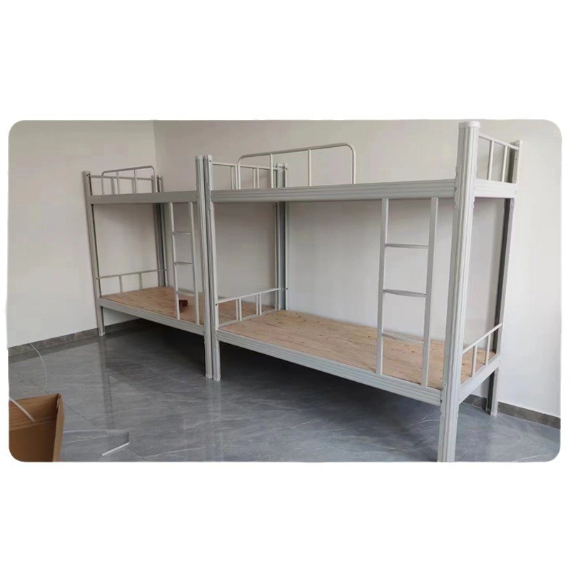 acero grueso cama de marco de hierro superior e inferior dormitorio del personal del sitio de construcción de la escuela tipo apartamento desmontaje perfil de una sola capa
