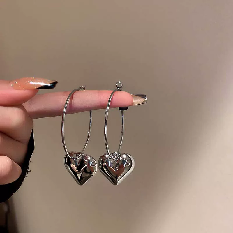  metal small earrings, design fashionable silver needle, silver 925 sample, European style, high-quality style