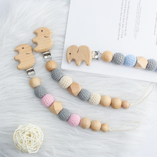 Teething Baby Anti-eating Bracelet Baby Silicone Toy Pacifier Chain Children's Teething Animal Elephant Teeth Glue Chain