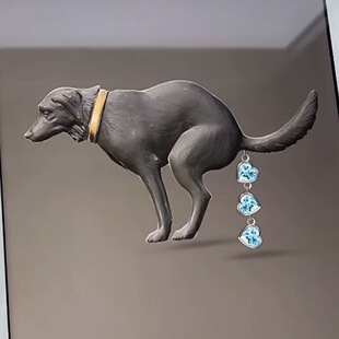 Dog Pooping Design Brooch���Ԑ����OӋ���������Ȥζ�������