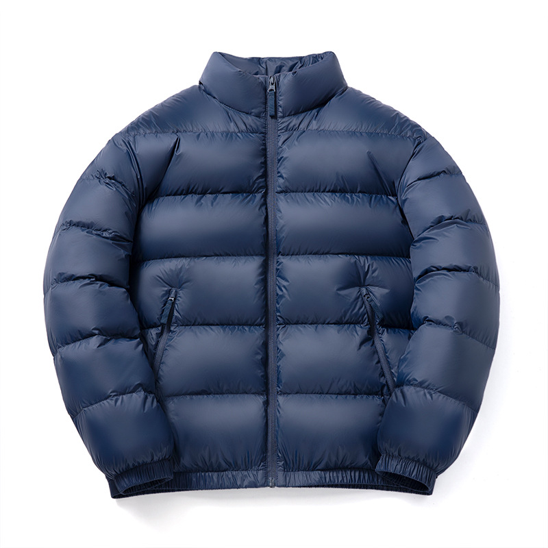 New 90% White Duck Down Jacket for Men and Women, Winter Warm and Trendy Loose Thin Collar Bubble Coat_voghion.com