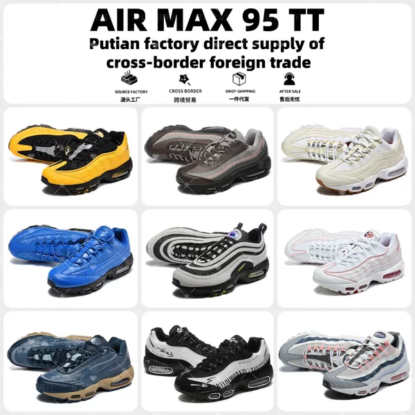 Putian Foreign Trade Wholesale Nk Max 95 Model Air-Cushioned Men's Shoes with Mesh Breathable Cushioning for Jogging Max95 Sports Shoes
