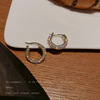 Silver needle, earrings, fashionable zirconium, french style, silver 925 sample, light luxury style, internet celebrity