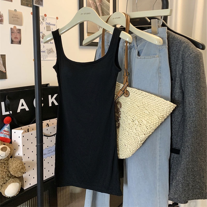 2025 nuevo estilo sexy camisola falda chaleco mujer con almohadilla para el pecho de una pieza con sujetador camisón sexy chica caliente top