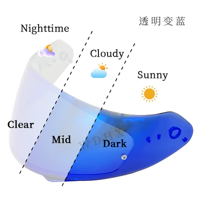 Dəbilqə (Kaska) aksesuarları accessories - transparent-and-turns-blue-suitable-for-day-and-night-sun-protection
