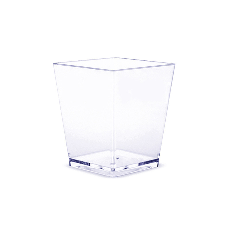 Psプラスチック透明5oz150ml角型デザートカップ蓋とスプーンムースカップ布丁カップクロスボーダーアマゾン|undefined