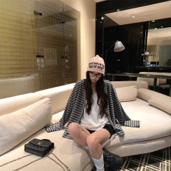 慵懒风条纹长袖外套女2025秋季新款复古盐系宽松单排扣上衣chic潮
