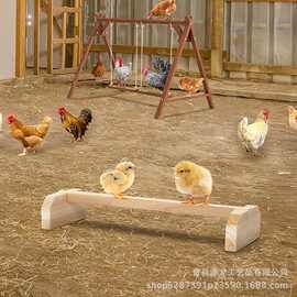 跨境木质鸡舍栖息地农场鸡鸭鹅站立架母鸡训练站台鹦鹉鸟站架玩具