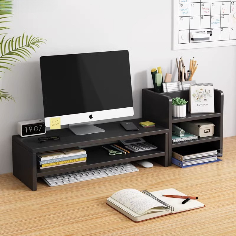 Desktop Computer Elevated Monitor Support Shelf Display Screen Heightening Base Office Desktop Storage Rack