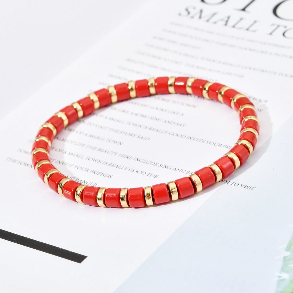Round Pattern Artistic Round Alloy Enamel Stoving Varnish Women's Bracelets