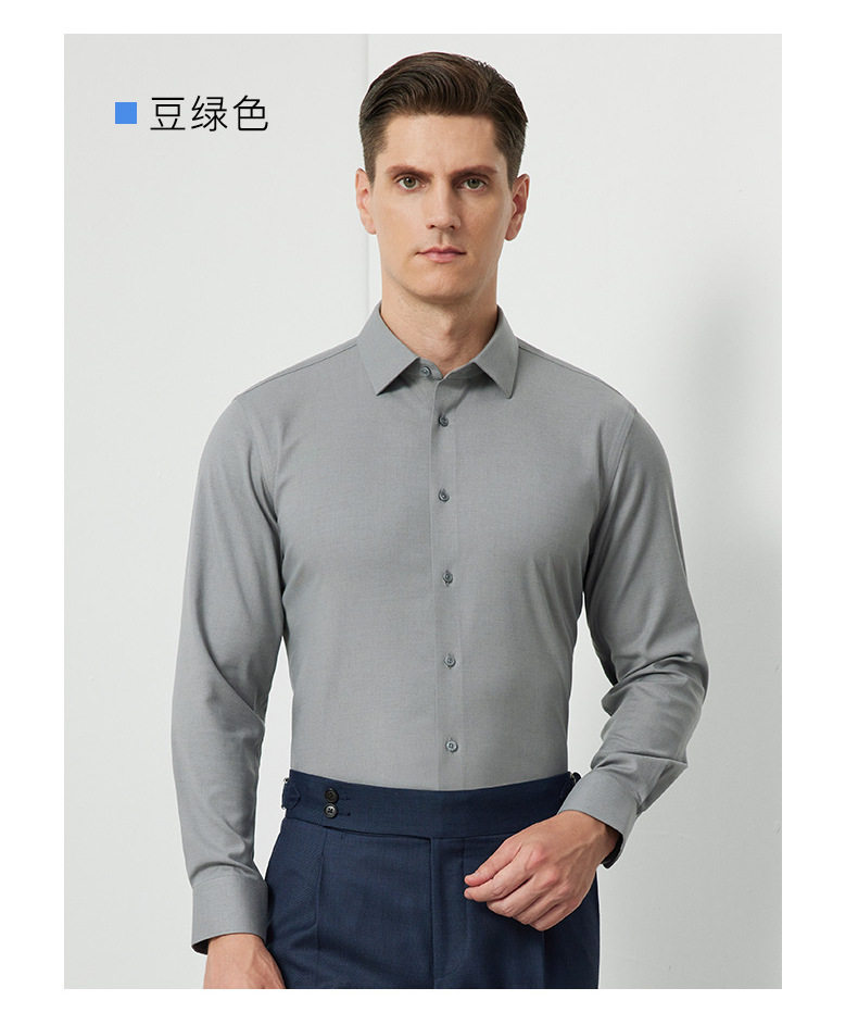 Áo sơ mi nam dài tay cổ vuông dày dặn pha len cừu, giặt máy được, kiểu công sở cao cấp — Màu nâu đỏ-dài tay-cổ vuông-07, Màu xanh nhạt xám-dài cỏ-cổ vuông-08, Màu xanh xám-dài tay-cổ vuông-03, Trắng-dài tay-cổ vuông-01 chi tiết 19