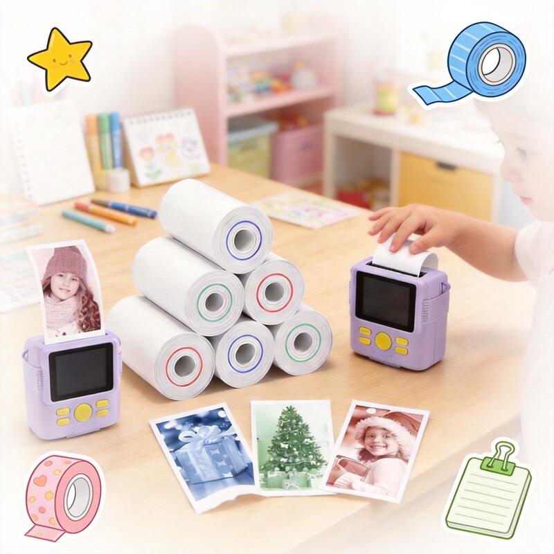 Printing Paper 57X25Mm Yellow Blue Pink Thermal Suitable for Mini Printers Children's Printing Cameras Colorful Thermal